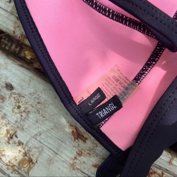 Pink and White Triangl Swimwear Top - Picture 4 of 5